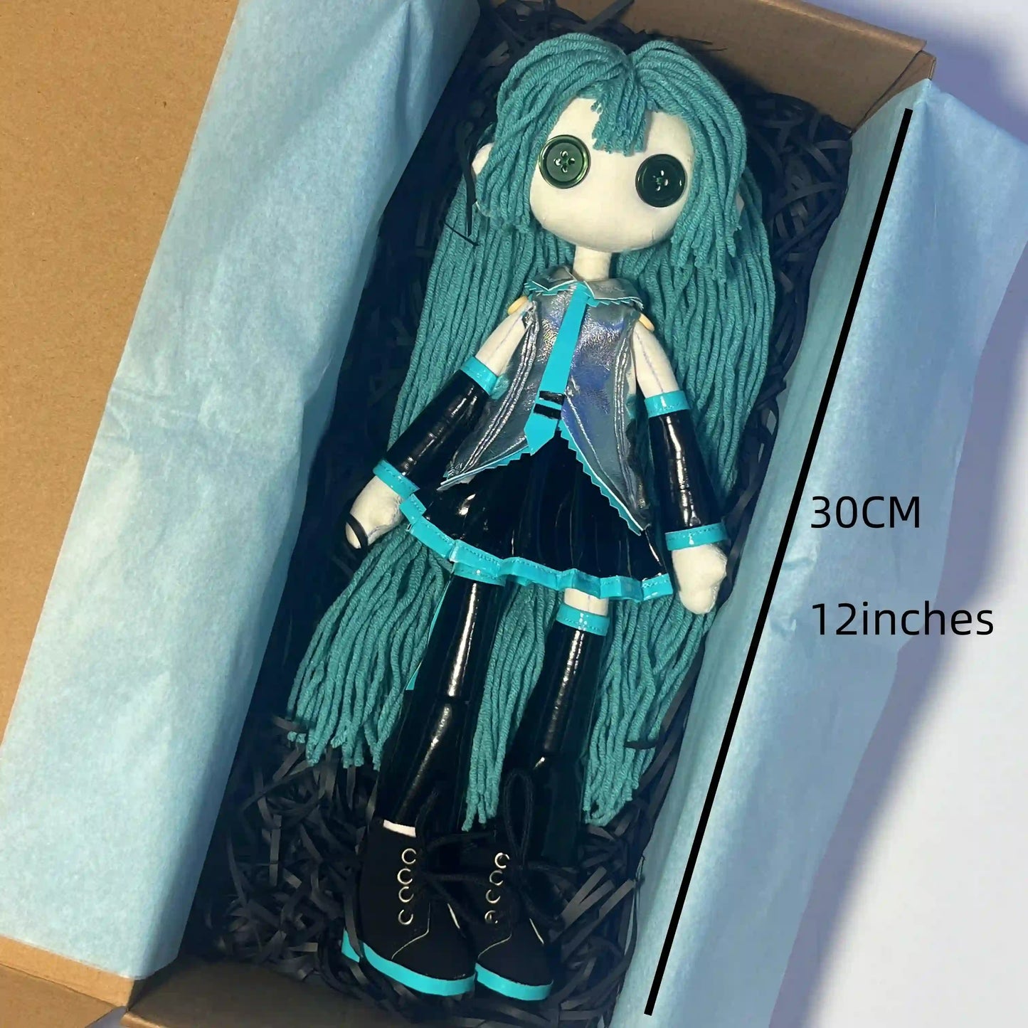 Hatsune Miku Doll —— turquoise button eyes