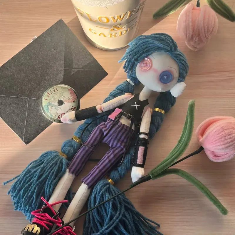 Peluche Arcano Jinx fatto a mano | Bambola di League of Legends | Regalo da collezione 