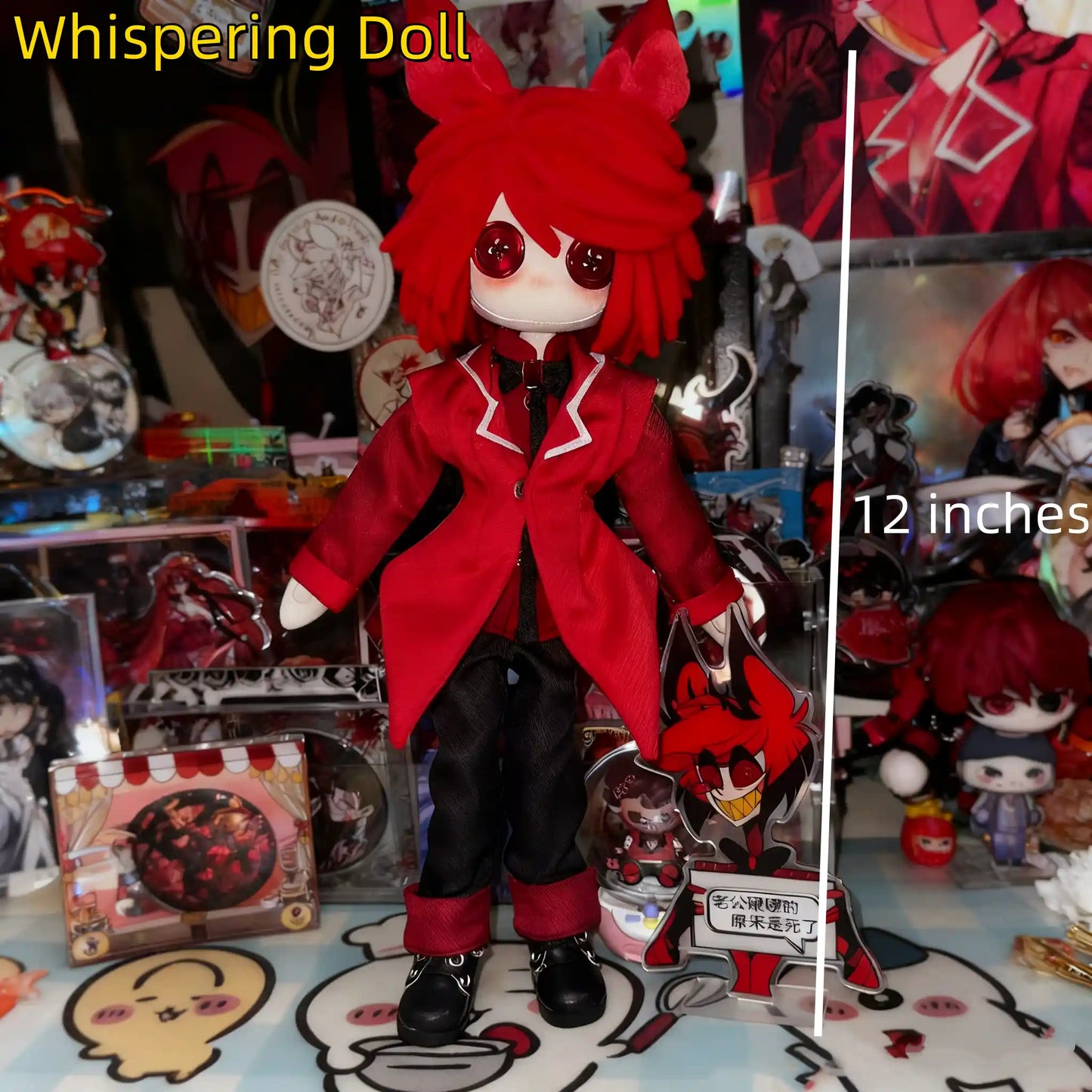 Handmade Hazbin Hotel Alastor 12" Plush Doll 30cm Collectible Gift Handmade Toy