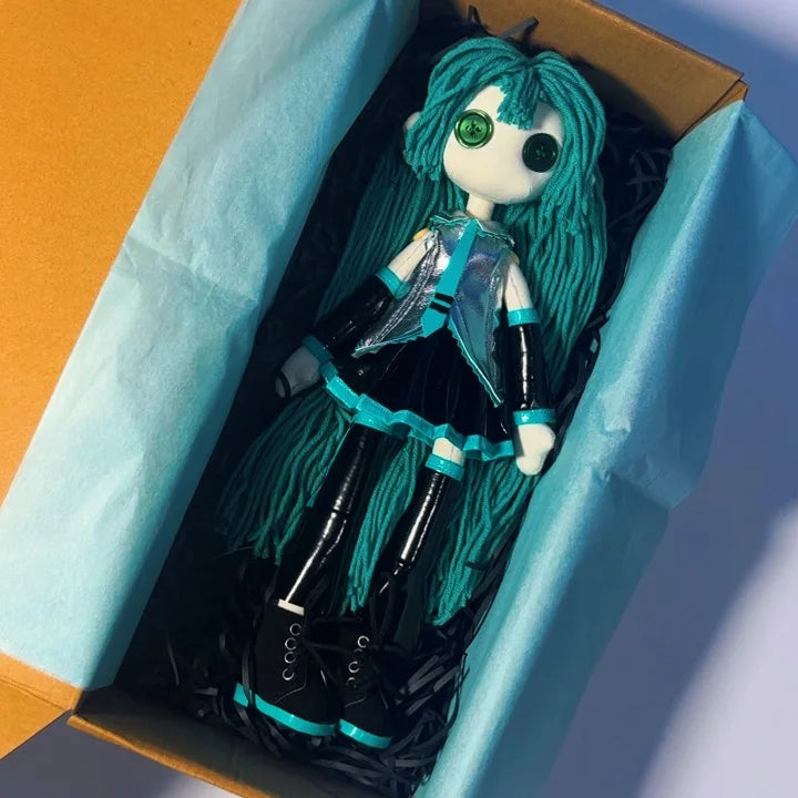 Pure Handmade Hatsune Miku Plush Doll 12in 30cm - Kawaii Anime Stuffed Toy Gift