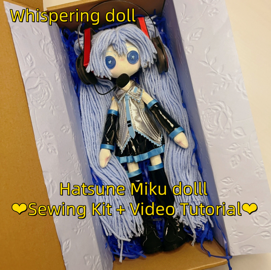 Hatsune Miku doll 12" DIY Sewing Kit + Video Tutorial - Make Your Own Anime Doll