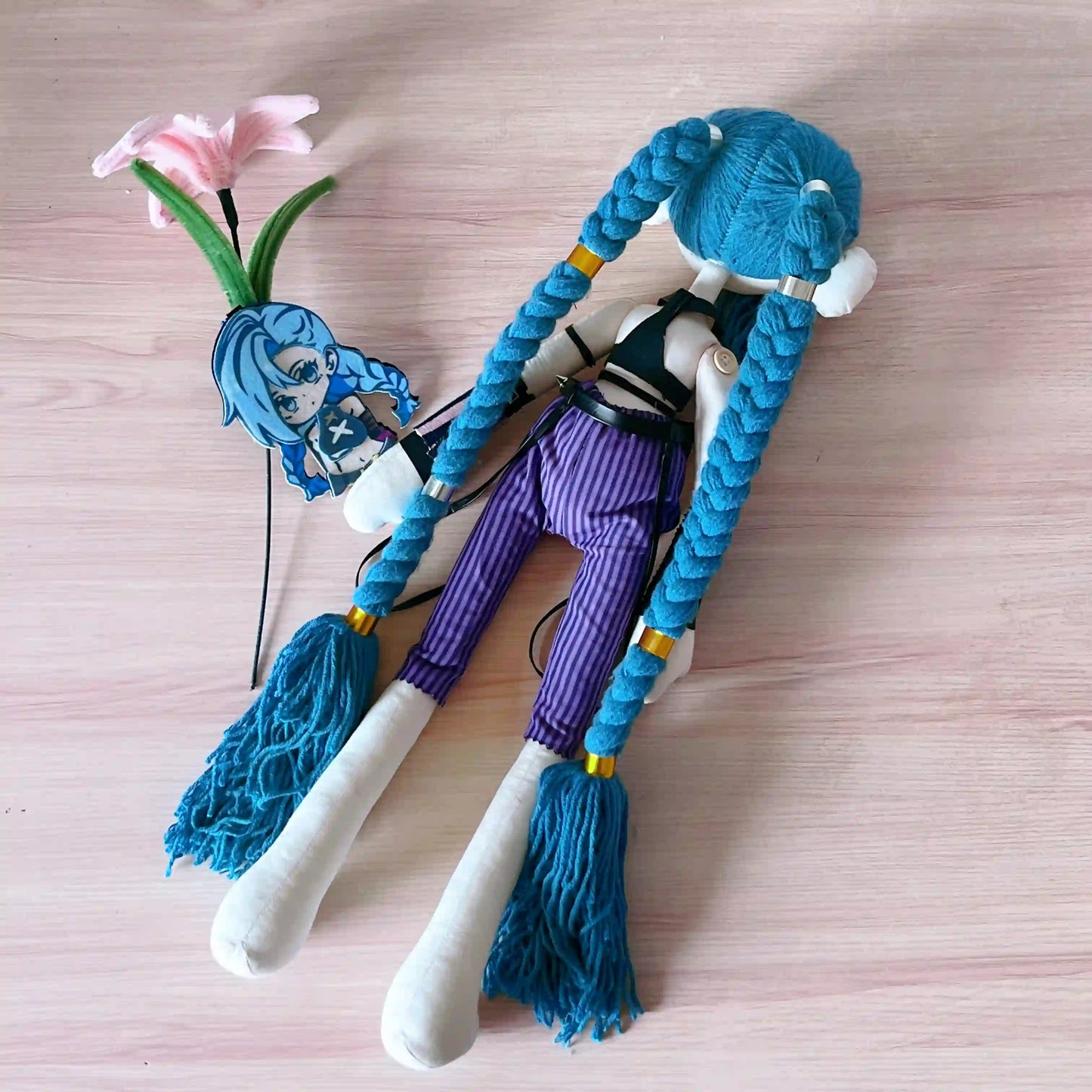 56CM 22 inches Jinx Handmade Arcane Plush | League of Legends Doll Toy | Collectible Gift